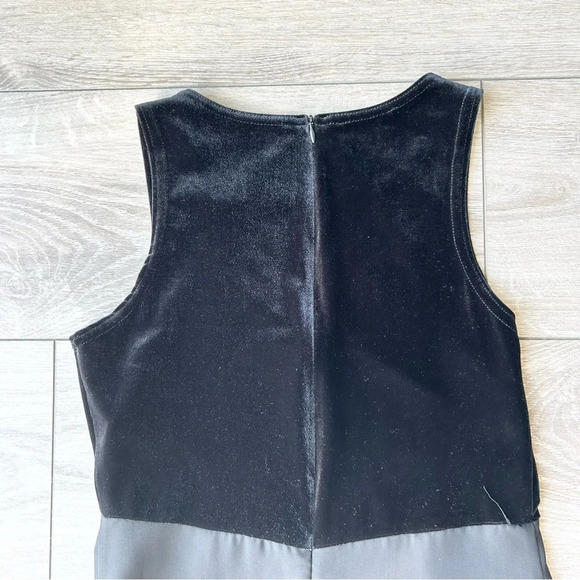 Vintage Algo Velvet Chiffon Mixed Media Sleeveless Midi Dress Made in Canada - Picture 12 of 15